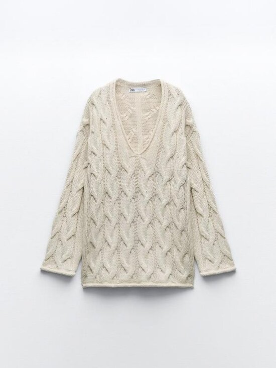 Zara Sweaters - Zara White Cable Knit Sweater